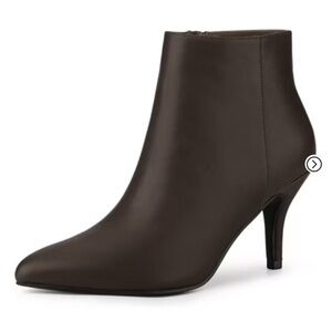 NIB Allegra K Women's Pointed Toe Zipper Stiletto Heel Ankle Booties 10